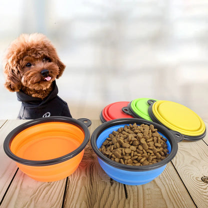 Collapsible Silicone Dog Bowl – Portable Folding Feeder for Outdoor Travel (350/1000ml)