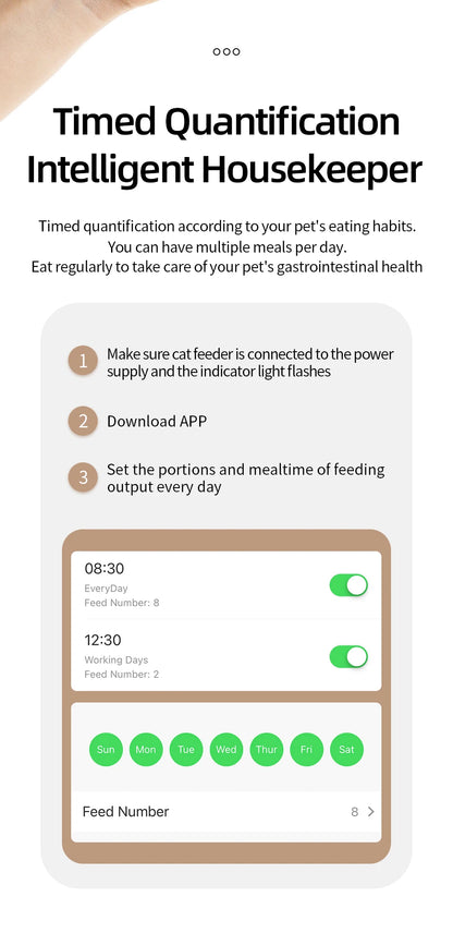ROJECO Smart WiFi Automatic Cat Feeder – Remote Control Dry Food Dispenser for Cats & Dogs