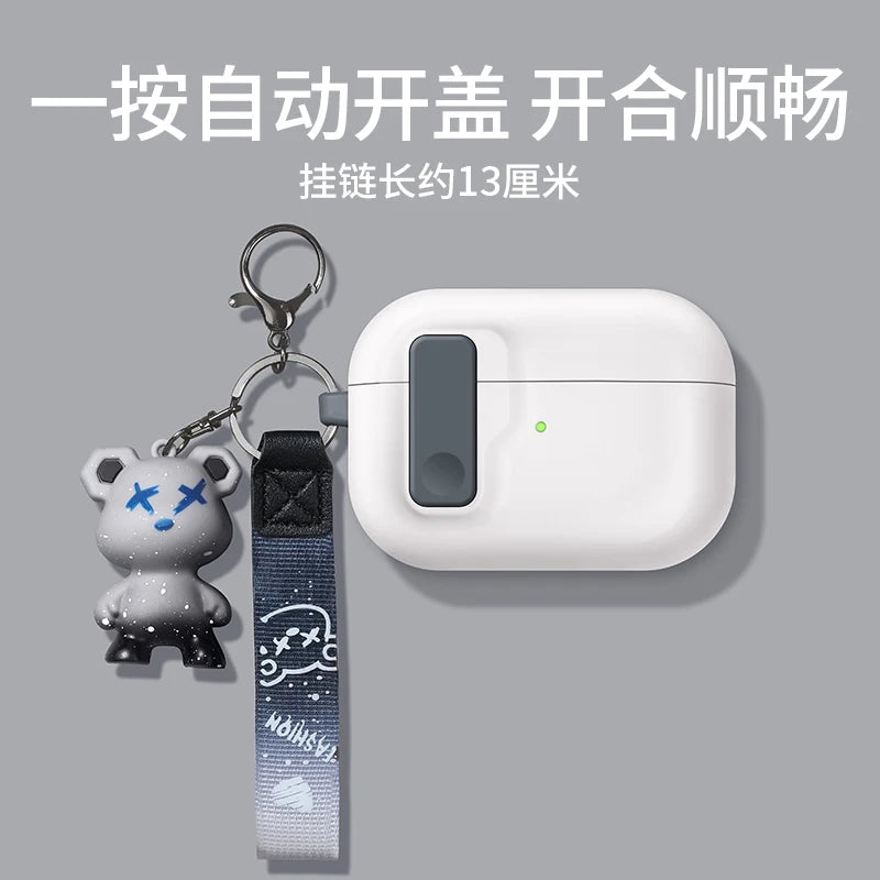 Protective Case for AirPods 4 - Luxury Shockproof Cover with Hook for AirPods Pro 2 & 3