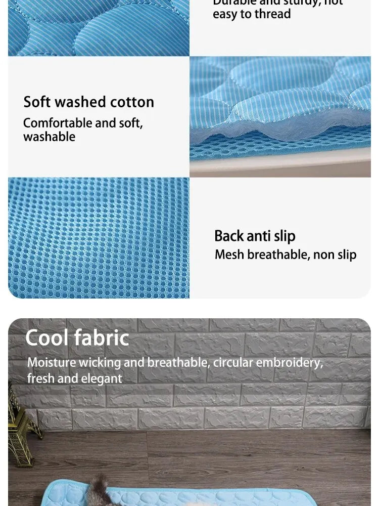 Pet Ice Mat Cooling Pad for Cats & Dogs – Summer Sofa Bed Blanket for Small Pets