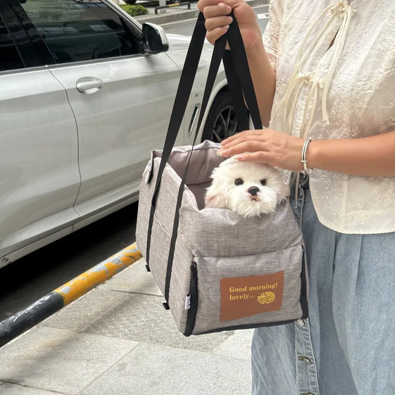Portable Dog Car Seat Bed – Safety Travel Carrier for Small Dogs & Cats