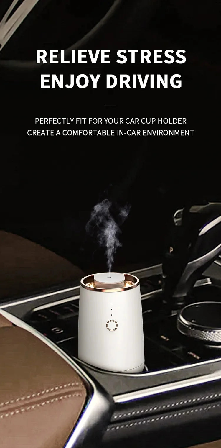 Mini Car Waterless Essential Oils Diffuser, Aromatherapy & Air Freshener