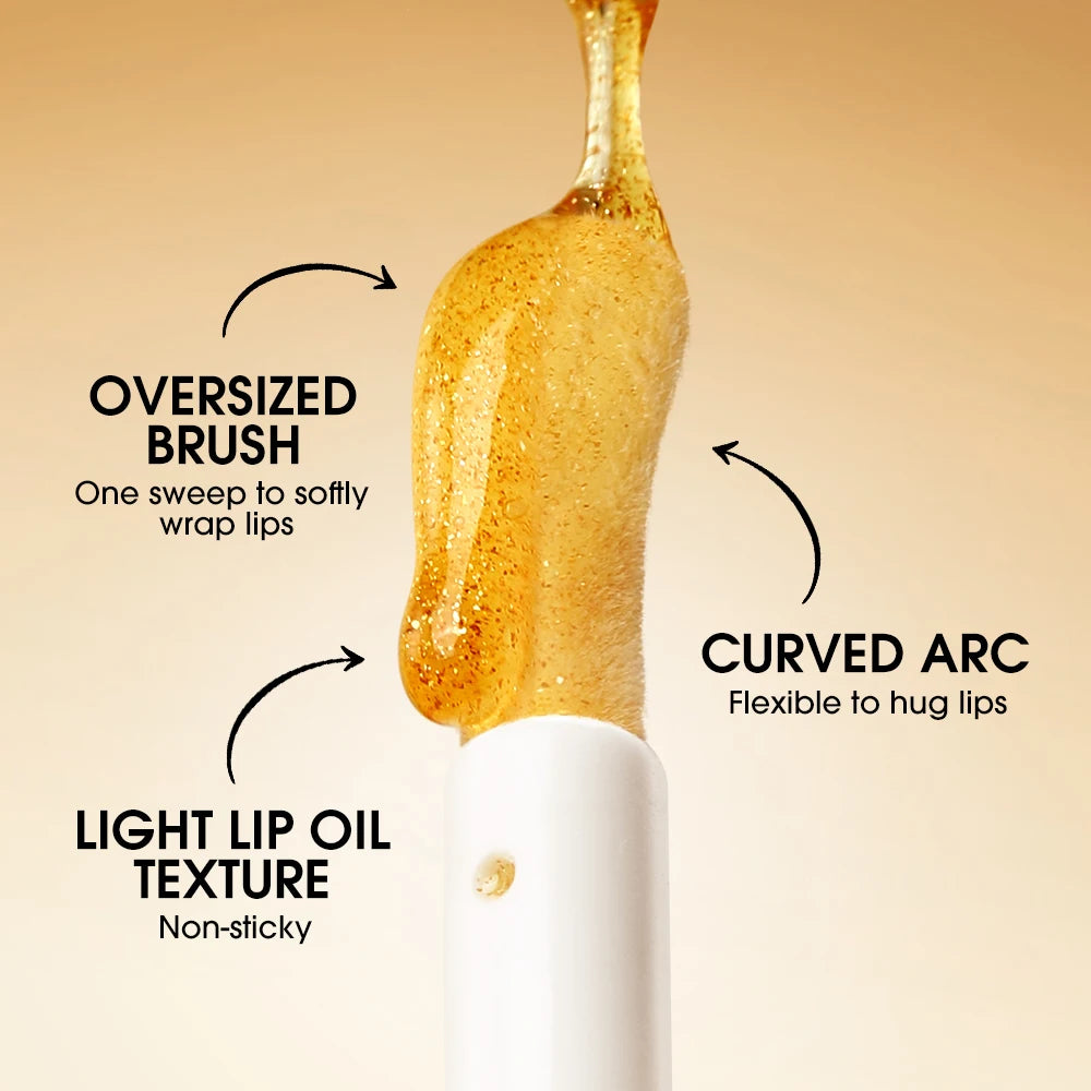 O.TWO.O Lip Oil Gloss – Moisturizing Lip Plumper, Non-Sticky Glossy Glitter Tint & Balm