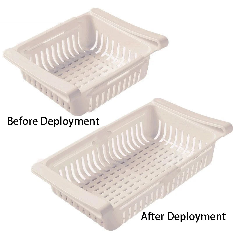 Flexible Expandable Fridge Organizer Drawer Storage Rack