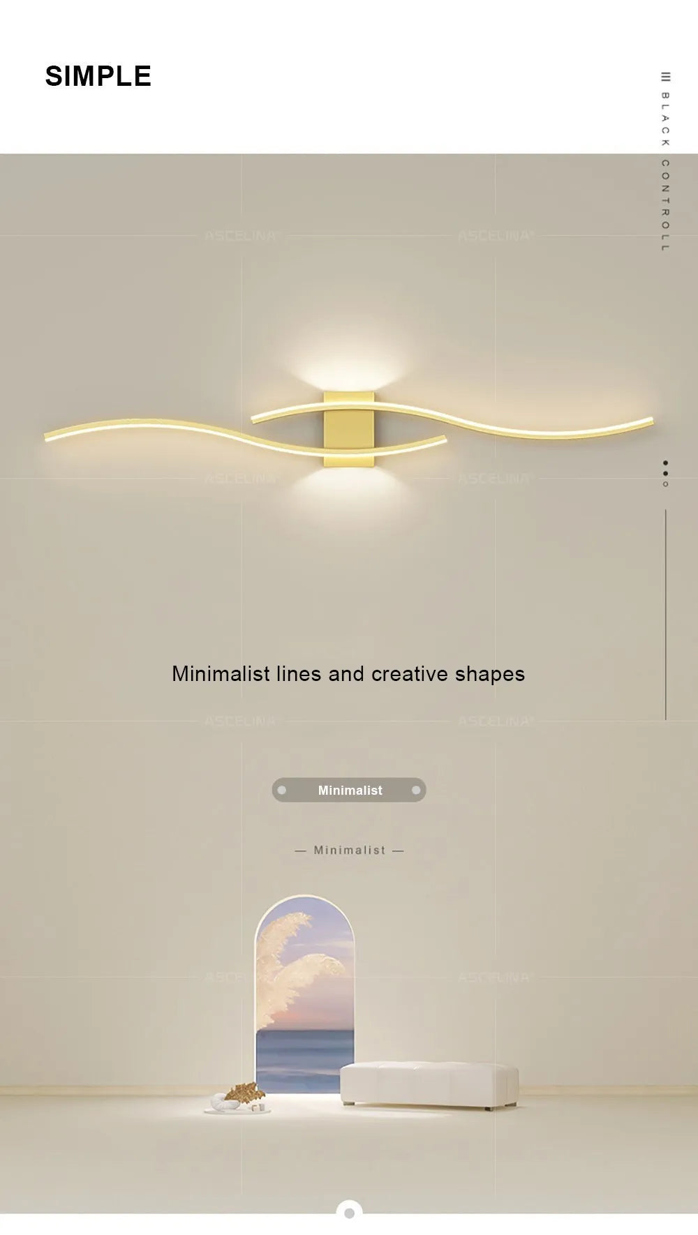 Modern LED Wall Lamp - Long Strip Decorative Lighting for Bedroom, Living Room & TV Background