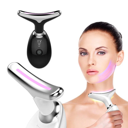 Face & Neck Lift Beauty Device - EMS Facial Massager with LED Light Therapy for Skin Tightening & Anti-Wrinkle