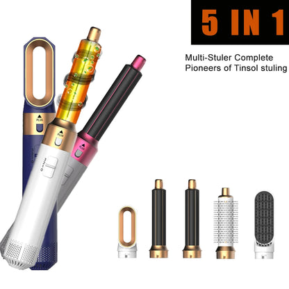 5-in-1 Hair Dryer Hot Comb Set Professional Curling Iron & Straightener Styling Tool for Dyson Airwrap