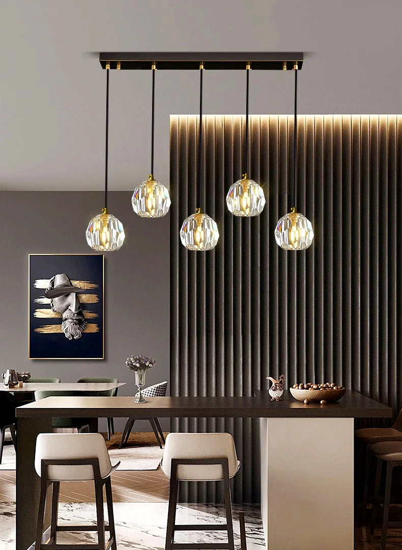 Modern Glass Pendant Lights, LED Ceiling Lamp & Hanging Chandelier for Dining Room