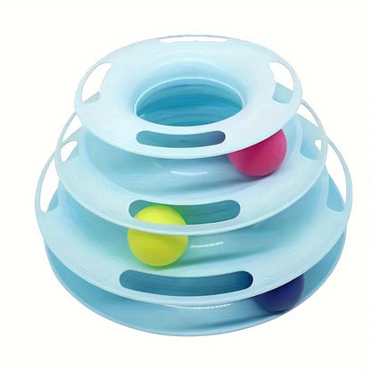 3-Layer Interactive Cat Toy Tower with Colorful Balls – Mental & Physical Exerciser for Cats