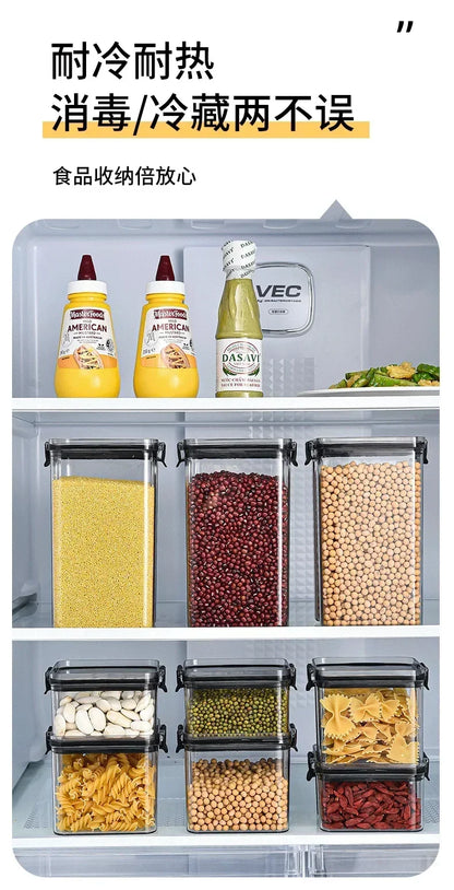 Stackable Plastic Food Storage Containers Set 460-1800ml for Grains, Tea & Snacks