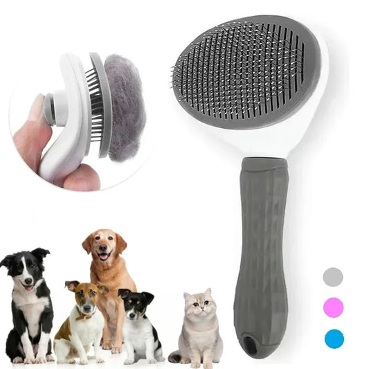 Self-Cleaning Pet Brush Hair Remover Comb for Dogs & Cats Dematting Grooming Tool Accessories