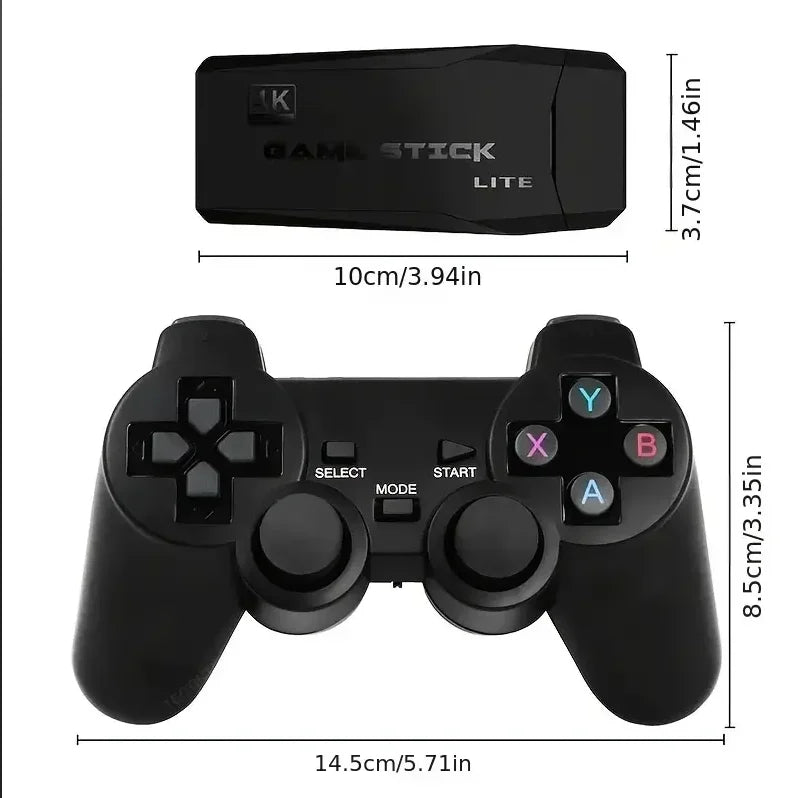 Retro Handheld Video Game Console - 64GB with 20,000 Built-in Games, Wireless Controller, Perfect for Kids' Christmas Gifts