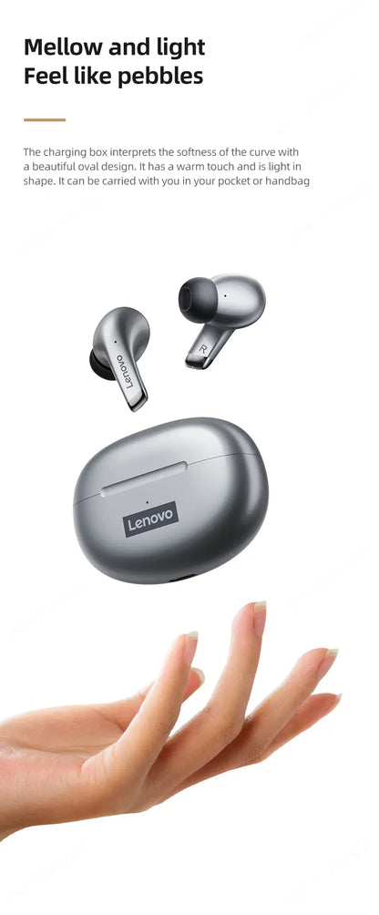 Lenovo LP5 Wireless Bluetooth Earbuds - HiFi Music, Sports Waterproof Headset with Mic for Business & Everyday Use