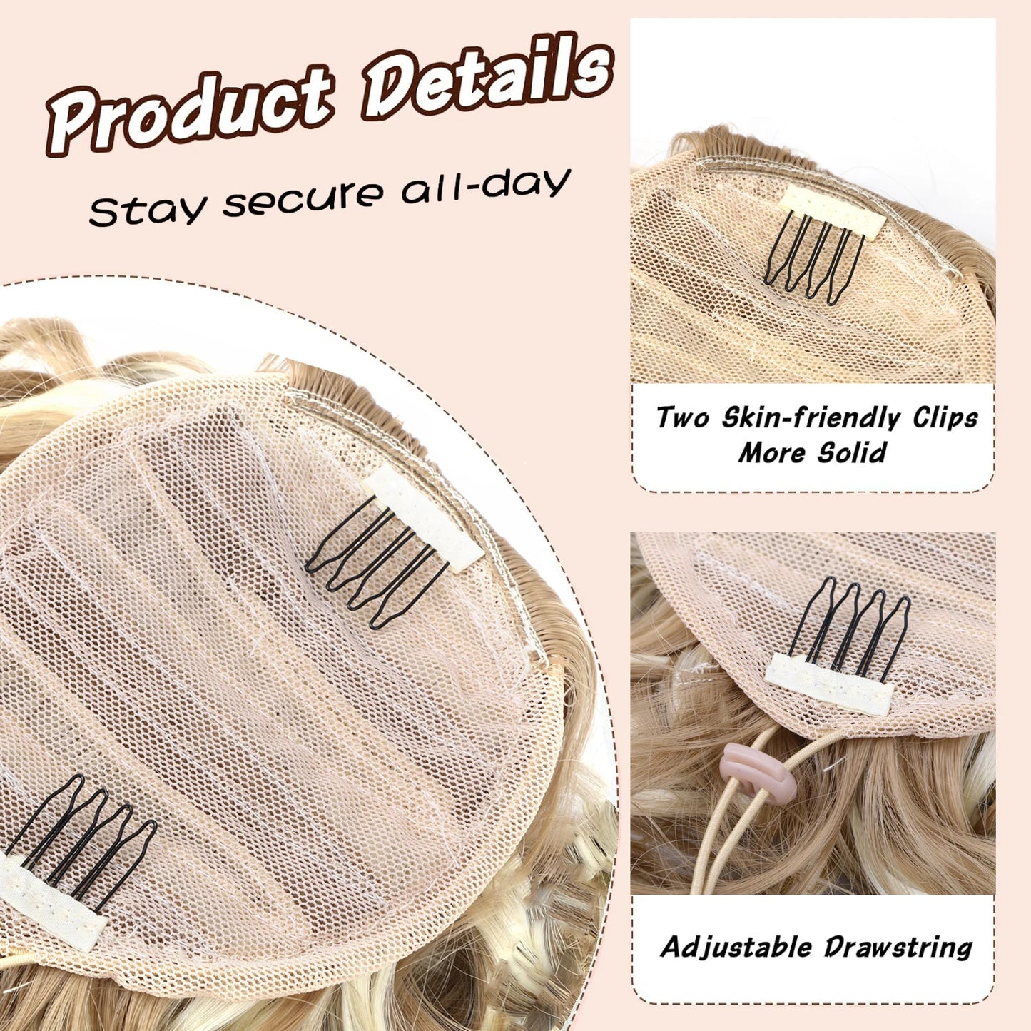 Short Afro Kinky Curly Drawstring Ponytail Synthetic Hairpiece for Women