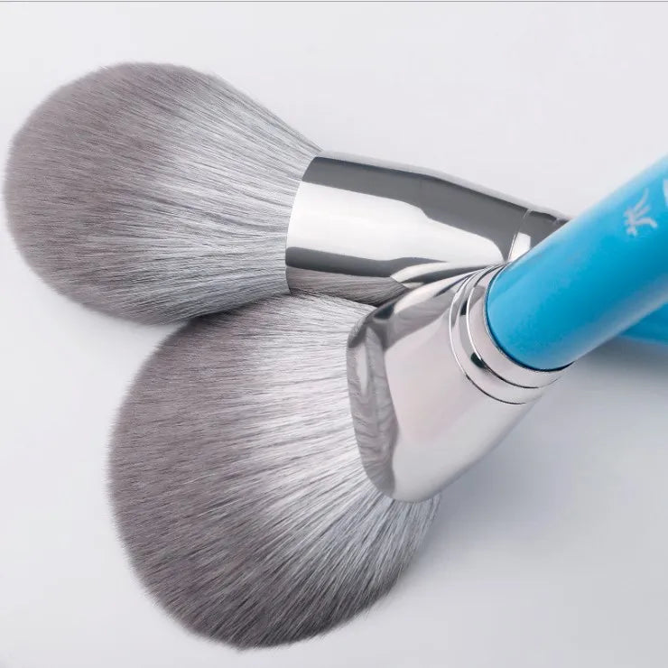 13pcs Blue Makeup Brush Set – Powder, Blusher, Eyeshadow, Eyebrow & Lip Brushes