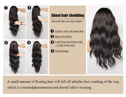 Long Silky Straight Black Synthetic Wig with Bangs for Cosplay & Party