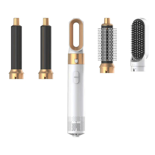 5-in-1 Low Noise Hair Styler - Professional Hair Curling, Straightening, Drying Hot Air Brushes, 1000W