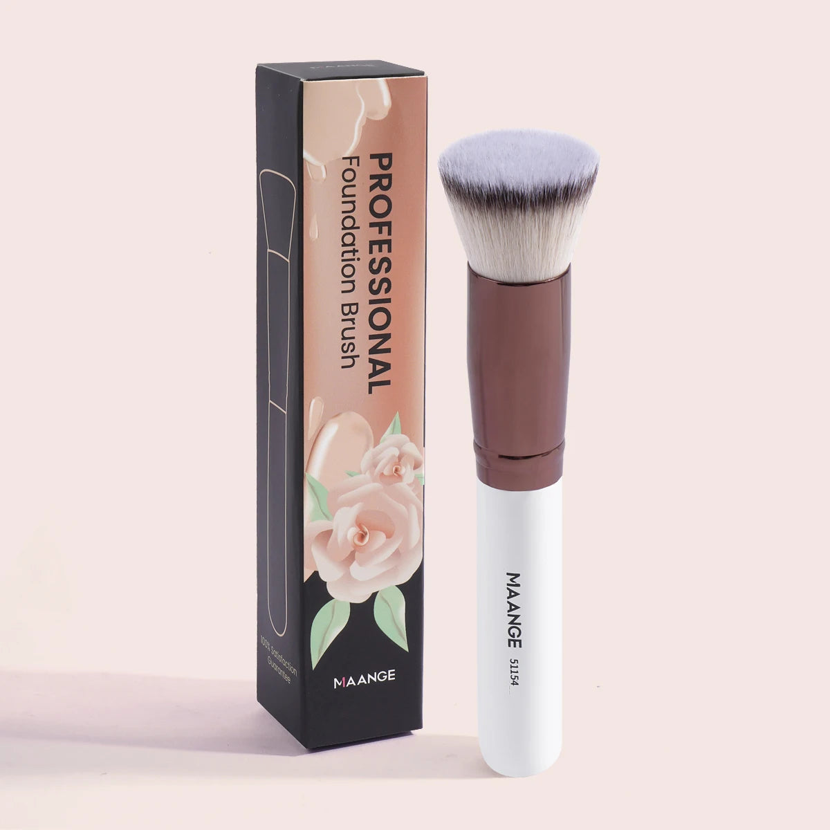 MAANGE 2PCS Flat Angled Kabuki Foundation Brush Set - Soft Bristles for Liquid & Powder Makeup