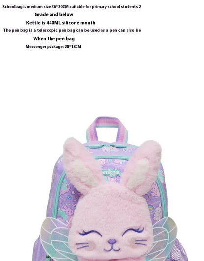 Genuine Australian Smiggle Angel Rabbit School Supplies Set, Large Capacity Backpack & Water Cup for Kids