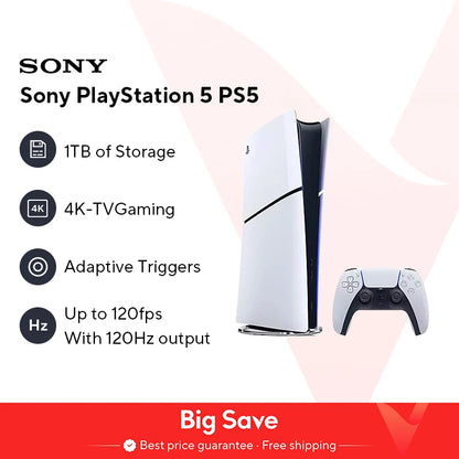 Sony PS5 Slim Console - PlayStation 5 with Ultra High-Speed Performance for PS5 and PC Games