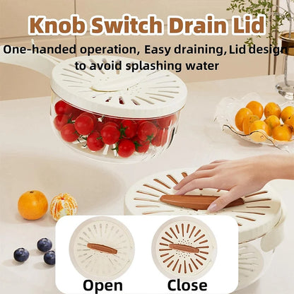 2 In 1 Drainer And Strainer Multi-function Basket With With Lid
