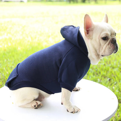 Fashion Dog Hoodie – Warm Autumn & Winter Small Pet Clothes, Thickened Two-Legged Sweater