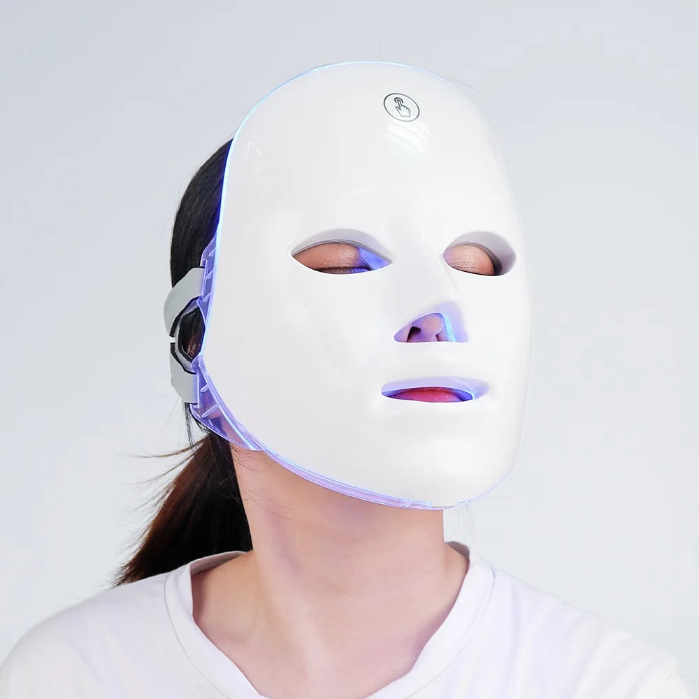 7-Color LED Photon Facial Mask - Skin Rejuvenation & Tightening for Face & Neck