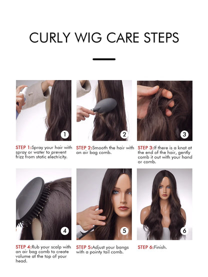 Long Silky Straight Black Synthetic Wig with Bangs for Cosplay & Party