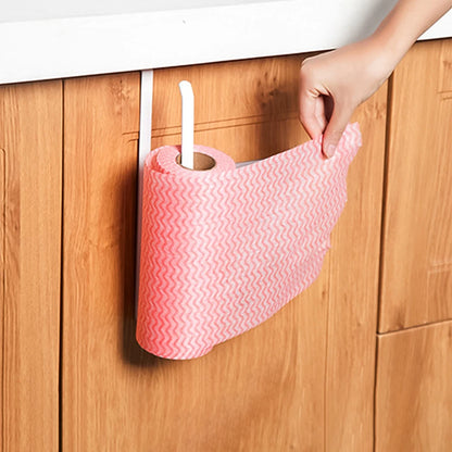 Hanging Kitchen Paper Towel Rack - Roll Paper, Plastic Wrap & Rag Organizer for Kitchen, Cabinets, Bathroom