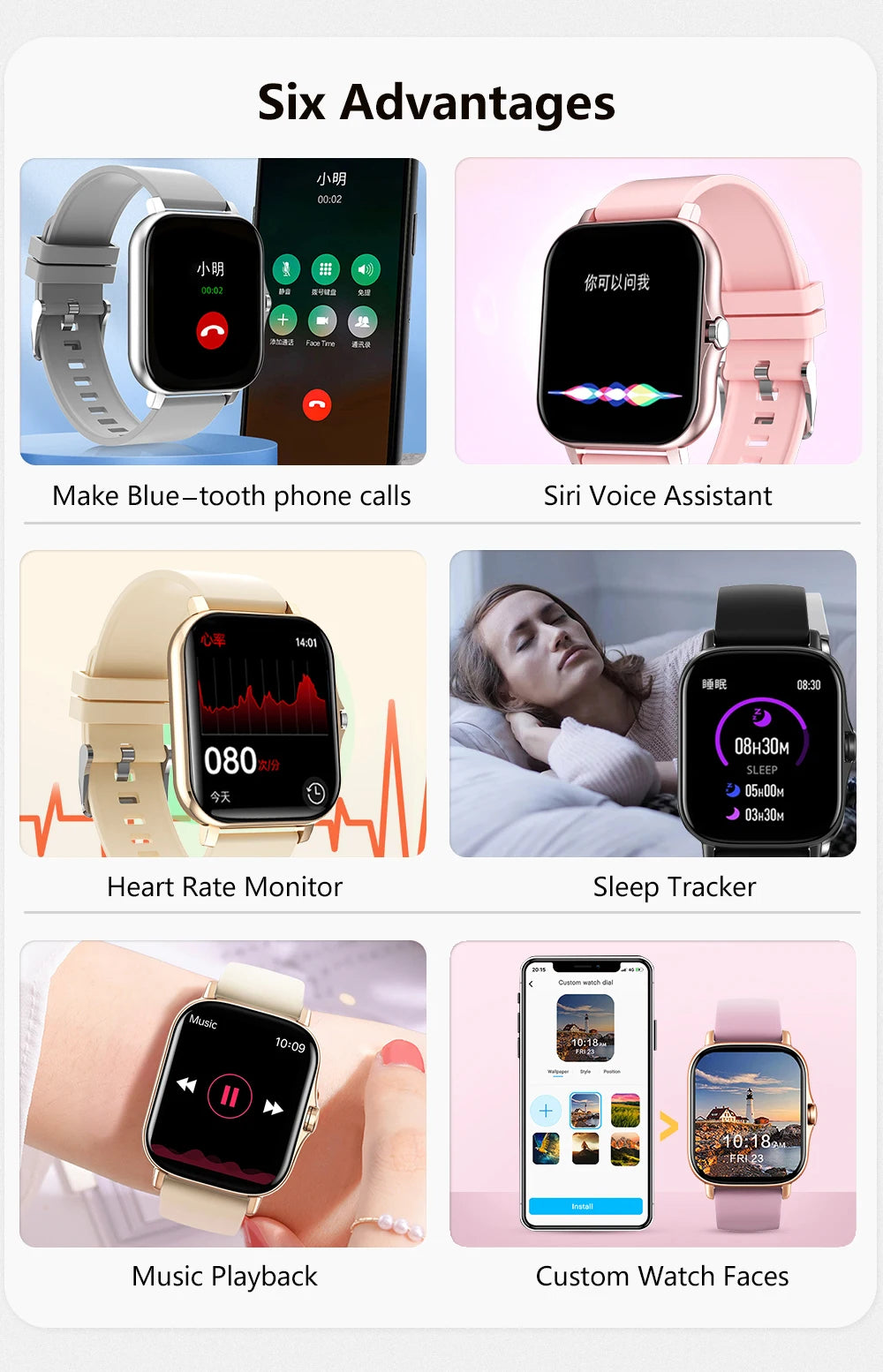 2025 Sport Smart Watch, Fitness Tracker, Health Monitor, Waterproof, Bluetooth Call for Men & Women, IOS, Xiaomi, Huawei