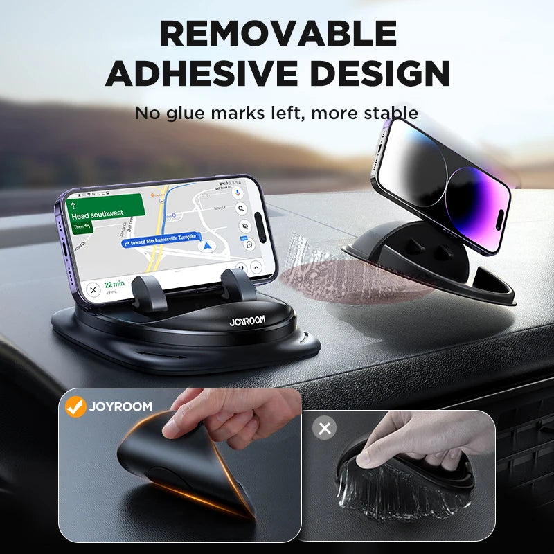 Joyroom Universal Dashboard Car Phone Holder - Upgraded Reusable Silicone Anti-Slip Mount for Car Dash