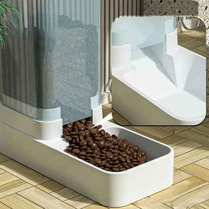 Automatic Dog Feeder & Water Dispenser Set – Plastic Gravity Food and Water Bowl