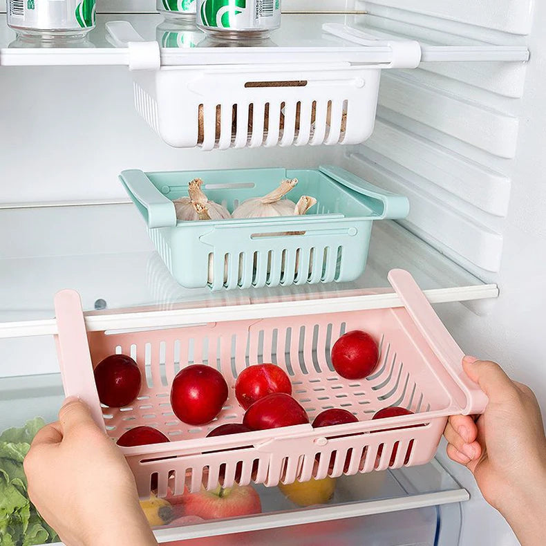 Flexible Expandable Fridge Organizer Drawer Storage Rack