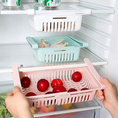 Flexible Expandable Fridge Organizer Drawer Storage Rack