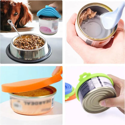 Reusable Pet Food Can Cover & Spoon Set – Portable Storage Lid for Dogs & Cats