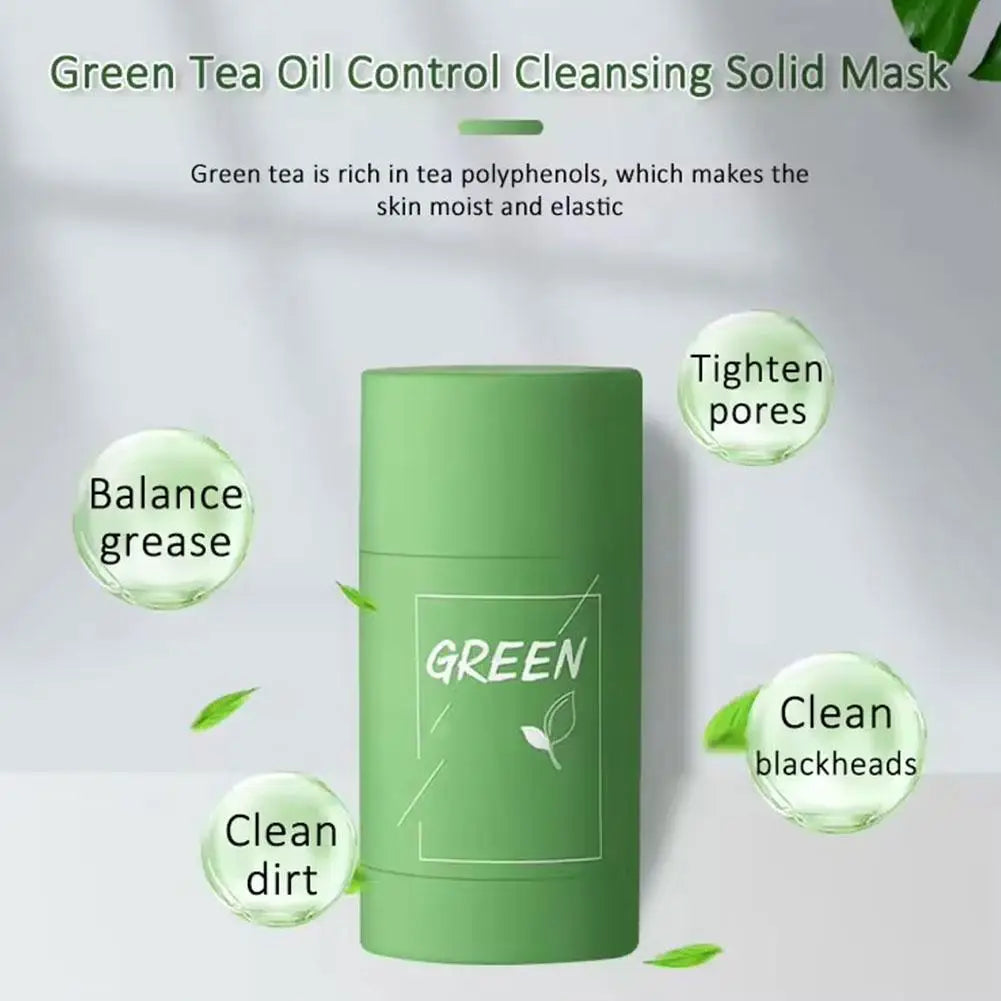 Green Tea Eggplant Mud Mask Deep Cleansing Oil Control Pore Shrinkage