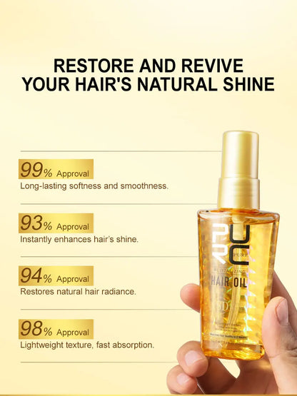 PURC Morocco Argan Oil Hair Serum - Nourishing Treatment for Smoothing, Shine, and Repairing Damaged, Frizz, and Dry Hair
