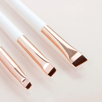 Karsyngirl 3PCS Blade Eyeliner & Eyebrow Brush Set - Portable Fine Tip Makeup Tools