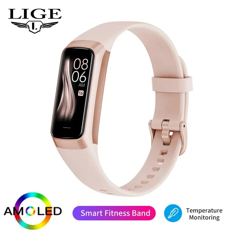 LIGE AMOLED Smart Watch 2023, Men & Women Fitness Tracker, Heart Rate, Blood Oxygen Monitor, Waterproof Smart Bracelet