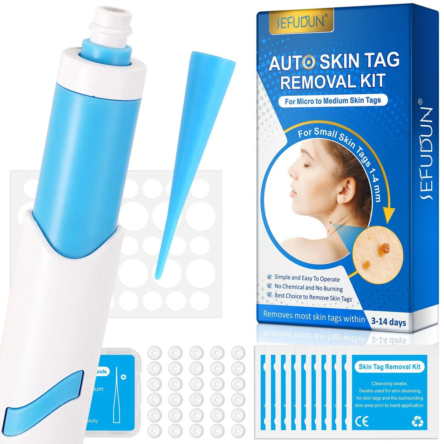 3 In 1 Painless Auto Skin Tag Mole Wart Removal Kit