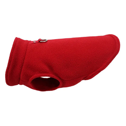 Warm Fleece Dog Jacket with D-Ring – Vest for Small Dogs & Cats, French Bulldog & Chihuahua Coat