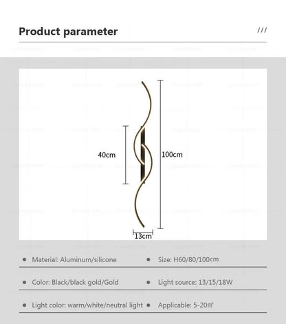 Modern LED Wall Lamp - Minimalist Bedside & Living Room Strip Sconce Indoor Lighting Fixture