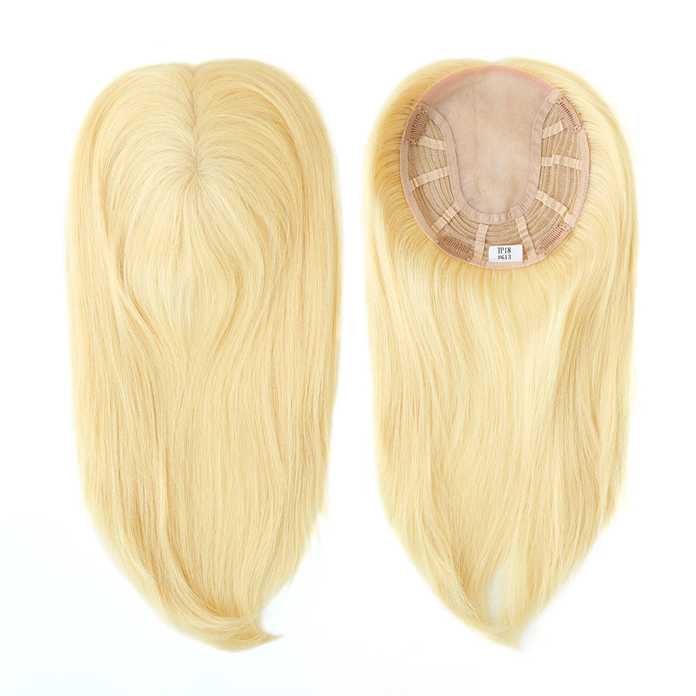 Alwayshair 14"-16" Straight Human Hair Clip-in Topper for Women 120% Density