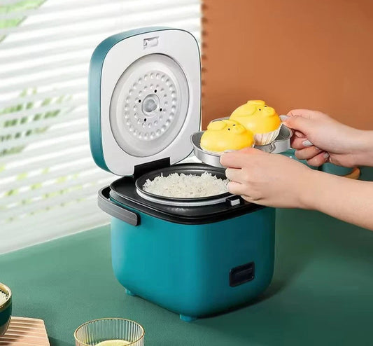 Mini Rice Cooker 1.2L Electric Cooking Machine for 1-2 People, Food Warmer & Steamer