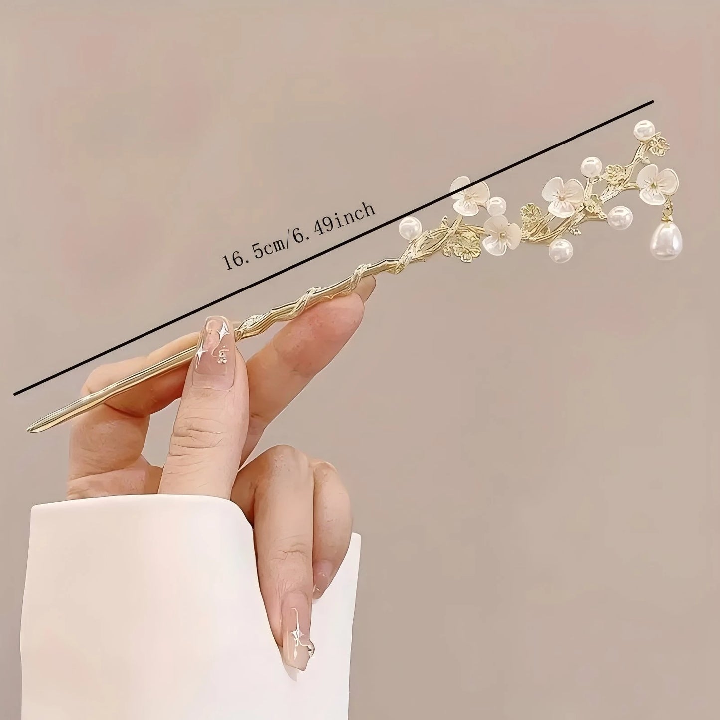 Elegant Chinese Style Hair Clip with Tassel Traditional Floral Design Hairpin & Hair Needle for Women