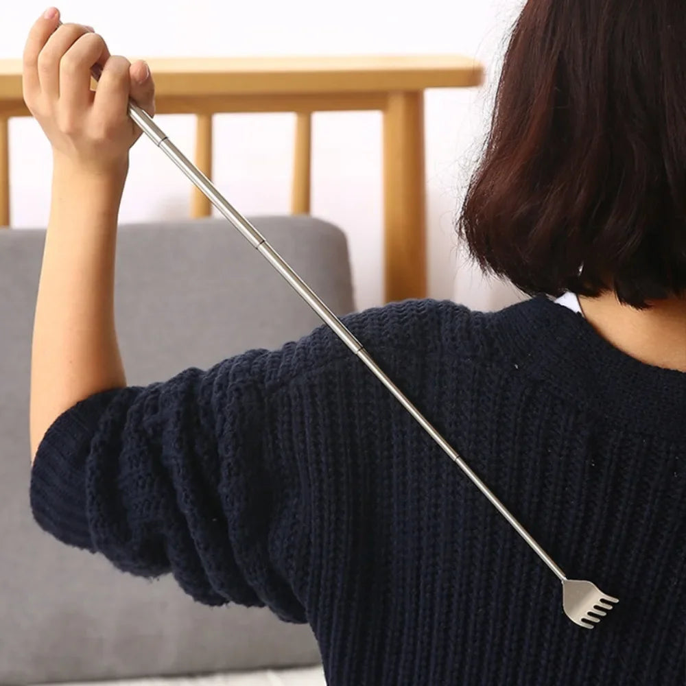 Portable Extendable Back Scratcher Stainless Steel Telescoping Itch Relief Tool