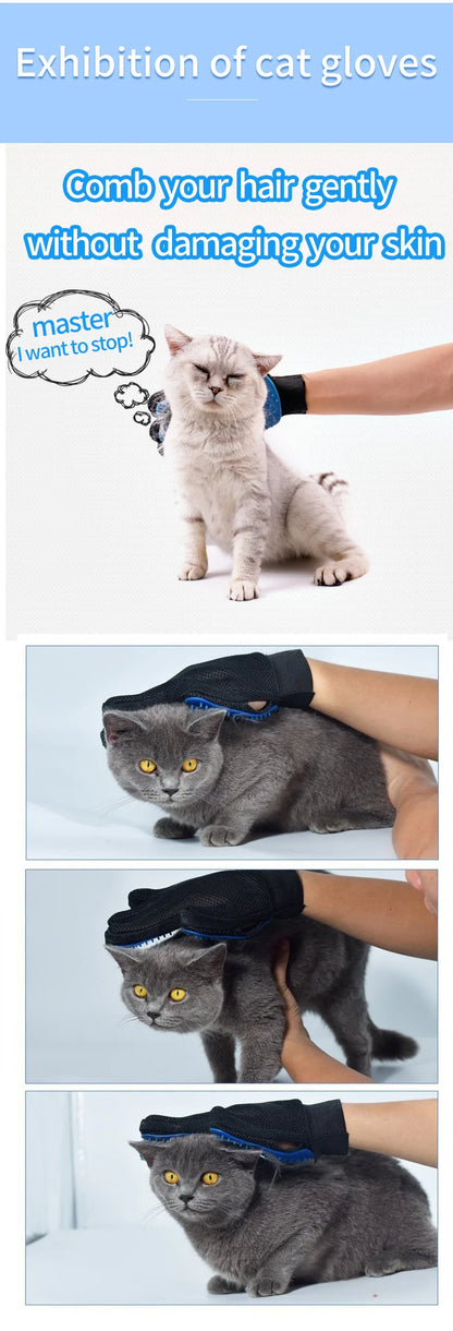 Cat Hair Removal Gloves Rubber Pet Grooming Massage Brush Effective for Dogs & Cats 6 Colors