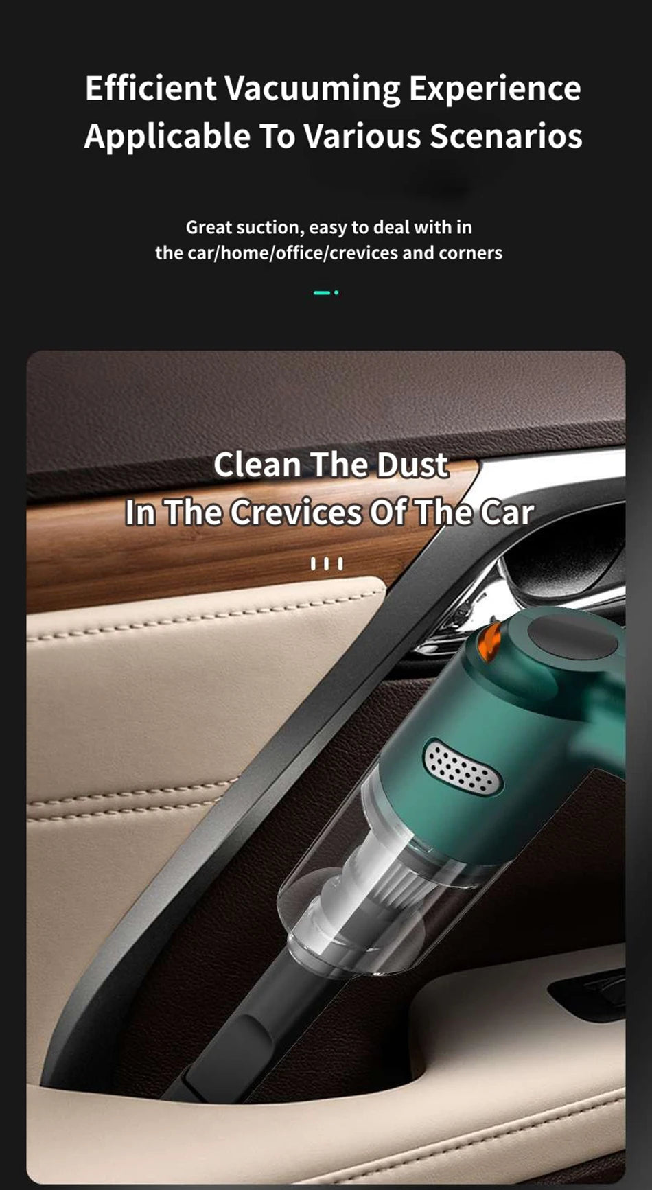 15000Pa Wireless Mini Handheld Vacuum Cleaner - High Suction for Home, Car & Pet Hair Removal