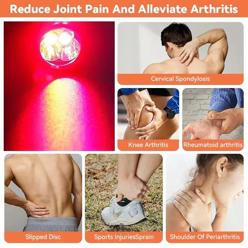 Portable Red Light Therapy LED Lamp for Pain Relief and Skin Care