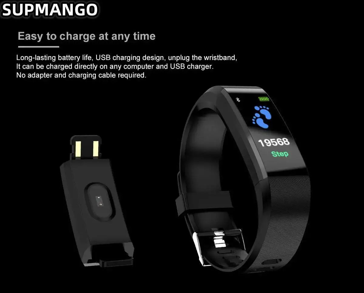 115Plus Sports Fitness Tracker Watch, Waterproof Smart Bracelet for Men and Women, Intelligent Activity Monitor